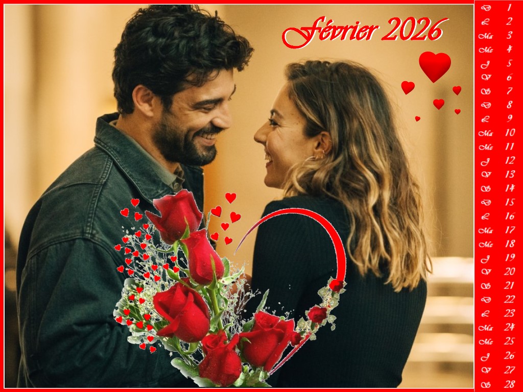 Calendrier F�vrier 2026 : Sylia et Abel